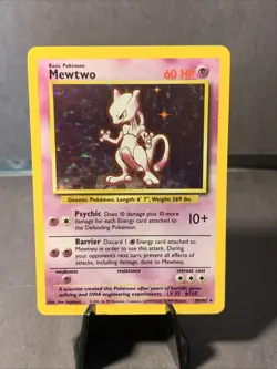 Pokemon TCG Mewtwo #10/102 Base Set Holo Unlimited Rare 1999 WOTC VTG - Image 1
