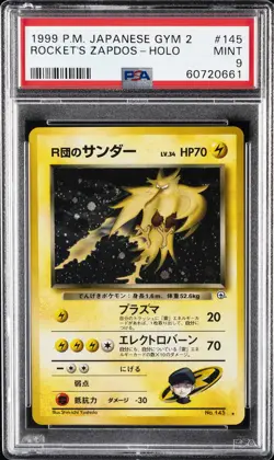 1999 POKEMON JPN GYM 2 #145 ROCKET'S ZAPDOS-HOLO PSA 9 - Image 1