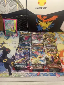 Lot of 6 Pokemon TCG - Scarlet and Violet And Sword & Shield Booster Packs - Image 1