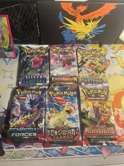 Lot of 6 Pokemon TCG - Scarlet and Violet And Sword & Shield Booster Packs - Image 2