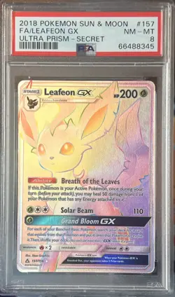 Leafeon GX (Secret Rare) 157/156 Sm-Ultra Prism Holo for sale online - Image 1