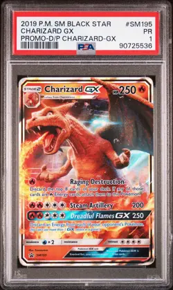 Pokemon TCG Charizard GX SM195 PSA 1 POP 9 - Image 1