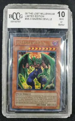 Yu-gi-oh Mazera DeVille TLM-ENSE3 Limited Edition Beckett Graded 10 BCCG 1996 ** - Image 1
