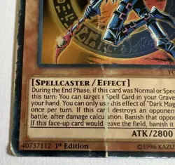 Yugioh! TCG Dark Magician of Chaos Holo 1st Edition YGLD-ENC02 HEAVILY DAMAGED - Image 2