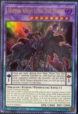 Starving Venemy Lethal Dose Dragon DUOV-EN037 Duel Overload 1st Ed Yugioh Card - Image 1