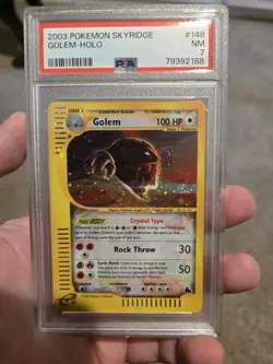 Pokemon Golem Holo Rare Card Skyridge Crystal #148 PSA 7 - Image 1