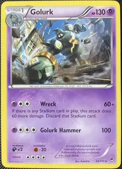 Golurk 43/111 XY - Furious Fists Regular - Pokemon Card - Image 1