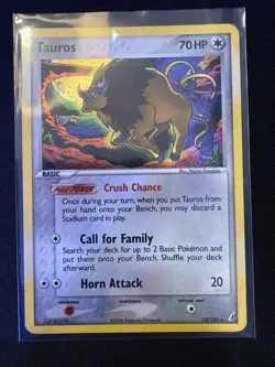 Tauros 12/100 Holo Rare EX Crystal Guardians Pokemon Card NM - Image 1