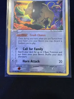 Tauros 12/100 Holo Rare EX Crystal Guardians Pokemon Card NM - Image 3