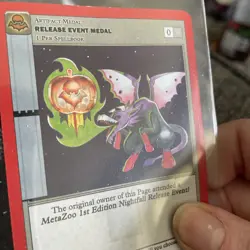Release Event Medal Promo Card Sealed MetaZoo Nightfall First Edition Rev Holo - Image 5