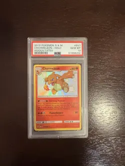 Pokemon Card PSA 10 GEM MT - CHARMELEON (Holo) #SV7 - 2019 S&M Hidden Fates - Image 1
