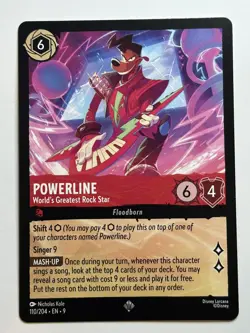 Powerline - World's Greatest Rock Star Super Rare Fabled 110/204 NM Lorcana Card - Image 1