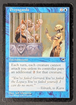 MTG Card - 1x Propaganda - Tempest - Played MP - Vintage - Magic The Gathering - Image 1