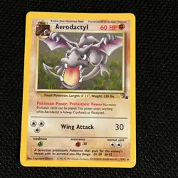 Aerodactyl Pokemon Card Holo WOTC 1/62 Fossil Set Rare Vintage 1999 Original - Image 1