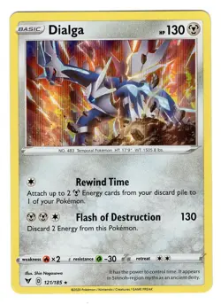 Pokemon TCG Dialga Sword & Shield Vivid Voltage 121/185 Holo Rare Card NM - Image 1