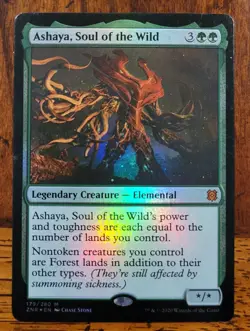 FOIL Ashaya, Soul of the Wild x1 MTG Zendikar Rising Magic Light Play LP English - Image 1