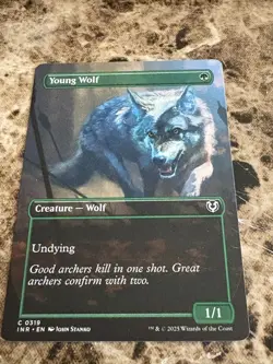YOUNG WOLF Magic MTG Innistrad Remastered Borderless - Image 1