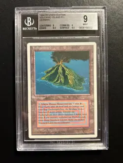 Volcanic Island | MTG Magic Revised, German |BGS Beckett Graded 9+ (9|9|8.5|9.5) - Image 1