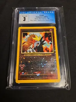 2001 Entei Reverse Holo #34 Pokemon TCG Movie 3 Black Star Promo CGC 3 - Image 1