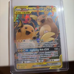 Pokemon TCG Raichu & Alolan Raichu GX Unified Minds 54/236 - Image 1