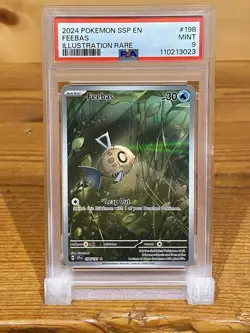 2024 POKEMON SSP EN-SURGING SPARKS ILLUSTRATION RARE #198 FEEBAS PSA 9 - Image 1