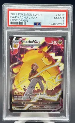 2022 POKEMON SWSH FA/PIKACHU VMAX LOST ORIGIN PSA 8 - Image 1