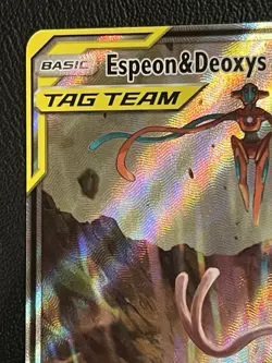 Espeon & Deoxys GX SM240 Pokemon Black Star Promo Full Art Holo Near Mint 2020 - Image 2