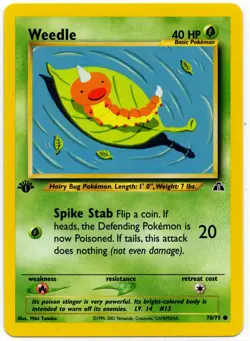 Pokemon - 1st Edition Neo DiscoveryWeedle 70/75 LP - Image 1