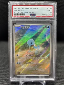 2023 POKEMON MEW EN-151 ILLUSTRATION RARE #170 SQUIRTLE PSA 9 - Image 1