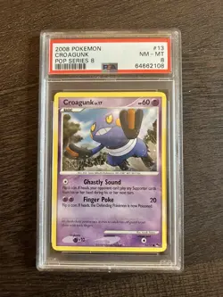 Pokemon Pop Series 8 Croagunk PSA 8 NM - Mint - Image 1