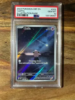 Cleffa 202/197 Pokemon Obsidian Flames IR PSA 10 Gem Mint Pokemon TCG - Image 1
