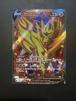 Pokemon TCG Zamazenta V Sword & Shield Base Set 196/202 Holo Full Art NM - Image 1