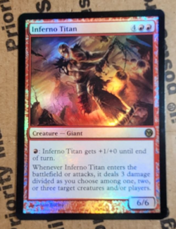MTG - Inferno Titan * FOIL * Duels of the Planeswalkers 2012 PS3 Promo - Image 1