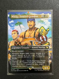 Wakka, Devoted Guardian MTG Final Fantasy NM (Borderless Chocobo Track Foil) - Image 1