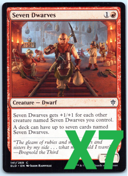 7 x Seven Dwarves - Throne of Eldraine - 7x MTG x7 - Magic - Moderately Played - Image 1