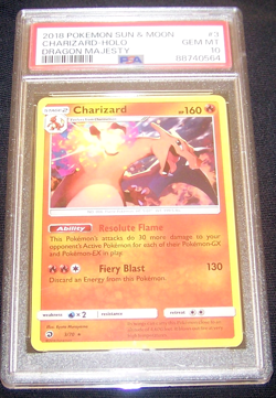 2018 POKEMON SUN & MOON DRAGON MAJESTY #3 CHARIZARD-HOLO PSA 10, GEM MINT - Image 1