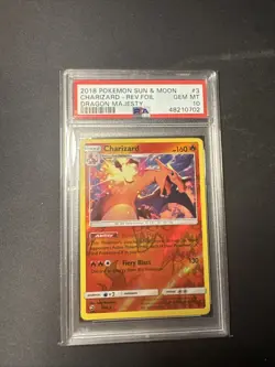 2018 Pokemon TCG Charizard 3/70 Dragon Majesty - Reverse Foil - PSA 10 (POP 121) - Image 1