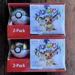 2 Pokemon Prismatic Evolution and Poke Ball Tin Sam's Club Bundle New Sealed - Image 1