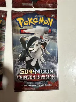 Pokemon Crimson invasion Sun & Moon Booster Pack x4 Art Set - Image 3