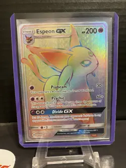 Pokemon TCG Sun & Moon Espeon GX Rainbow Secret Rare Card 152/149 NM - Image 1