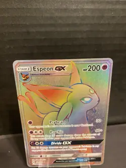 Pokemon TCG Sun & Moon Espeon GX Rainbow Secret Rare Card 152/149 NM - Image 4