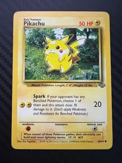 Pokemon TCG Pikachu 60/64 Common Unlimited Jungle LP - Image 1
