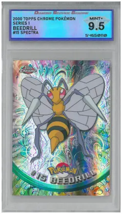 2000 Topps Chrome Pokemon BEEDRILL #15 Spectra 💎 DSG 9.5 Mint+ - Image 1