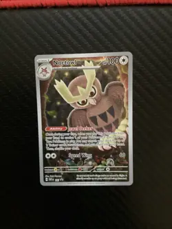 Pokemon Noctowl SVP 141 Stellar Crown Full Art Holo Black Star Promo NM - Image 1