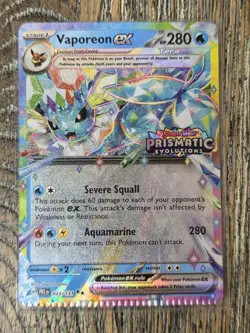 Crimped Error Vaporeon ex 023/131 Prismatic Evolutions Stamped Pokemon Card Mint - Image 1