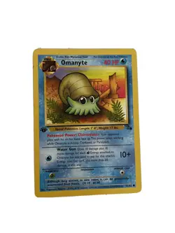 1st Edition Omanyte 52/62 Fossil NM Near Mint 1999 Pokemon Card - Image 1