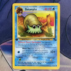 Pokemon TCG Omanyte Fossil 52/62 Regular 1st Edition Common NM - Image 1