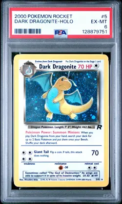 2000 POKEMON ROCKET #5 DARK DRAGONITE-HOLO PSA 6 - Image 1
