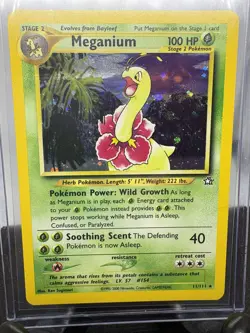 Pokemon TCG Meganium 11/111 Neo Genesis Holo Unlimited Rare Card Lightly Played - Image 1