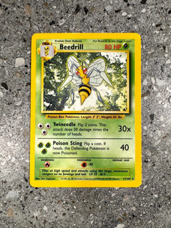 Pokemon TCG Cards Beedrill 17/102 Base Set Rare EXC - Image 1